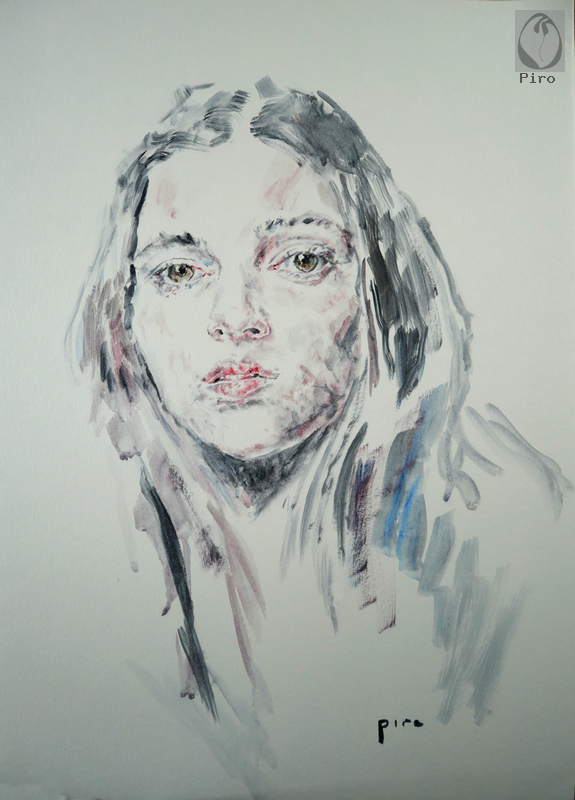 oil on paper - olio su carta di Piro